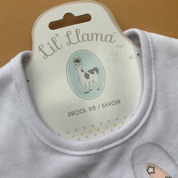 Lil' Llama & Fisher-Price Baby Bib Set | Neutral Animal Print | 3-Pack Lot - Picture 3 of 10